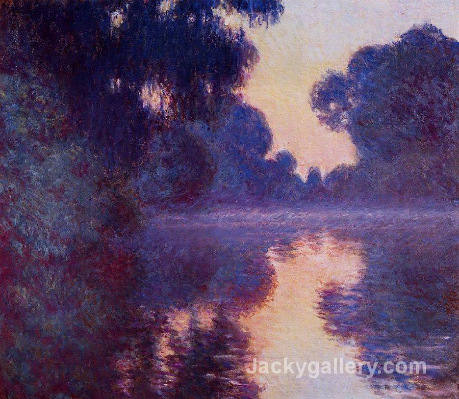 Arm of the seine near giverny at sunrise by Claude Monet paintings reproduction